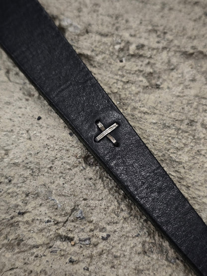 m.a+ 'A-F0K3 GR 3.0' Croissant Cow Leather Wristband