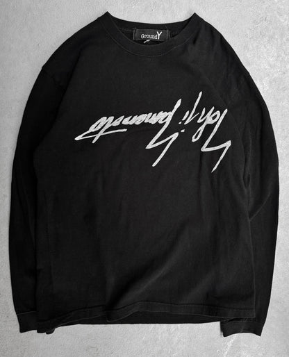 Ground Y by Yohji Yamamoto Early 00s Inverted Logo Long-sleeves