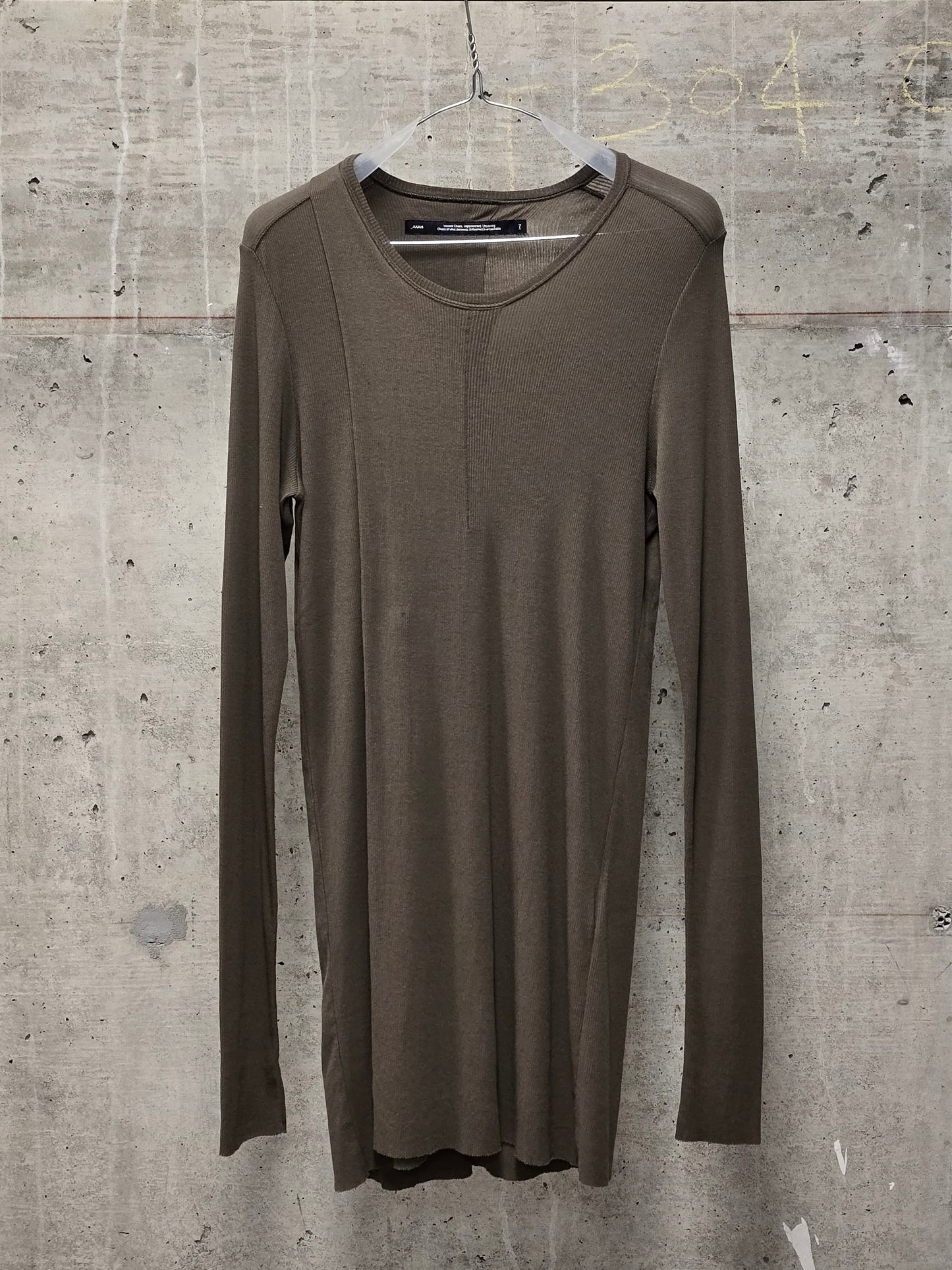 Julius_7 AW25 "EUROPA;" Olive High Twist Rib Knit Cotton Long-sleeves