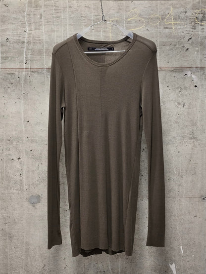 Julius_7 AW25 "EUROPA;" Olive High Twist Rib Knit Cotton Long-sleeves