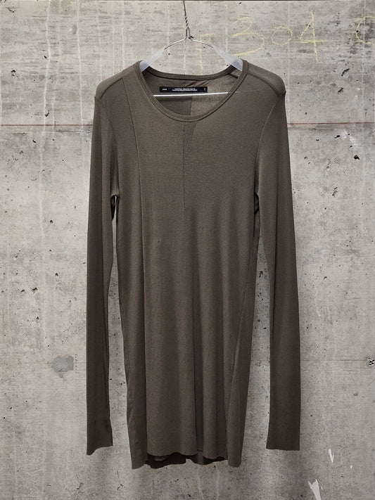 Julius_7 AW25 "EUROPA;" Olive High Twist Rib Knit Cotton Long-sleeves