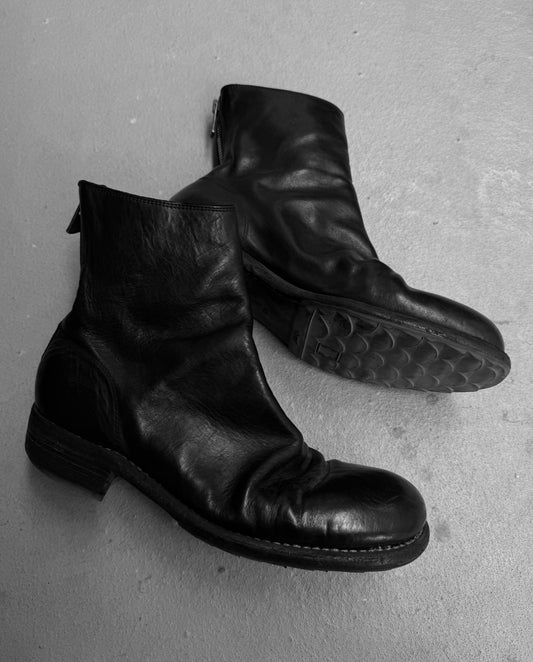 GUIDI ‘986’ Full-grain Horse Leather Back Zip Ankle Boots