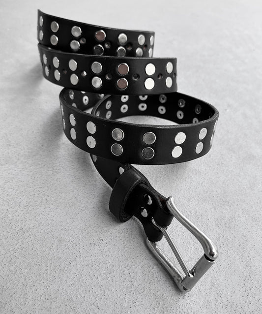 Custom 2-metres Long Cow Leather Studded Belt