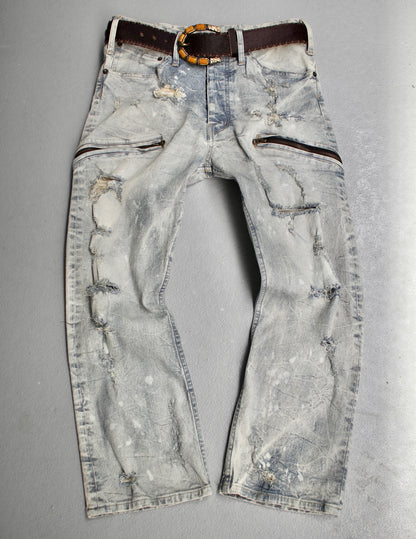 L.G.B 00s Distressed Acid-Wash Bootcut Denim