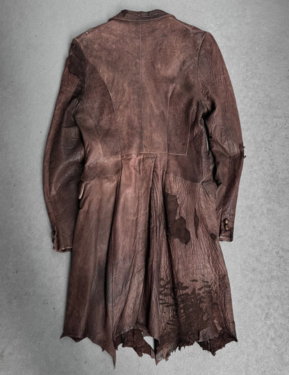 MiharaYasuhiro Early 00s Distressed Sheepskin Leather Coat