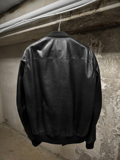 Rick Owens AW14 "MOODY" Lamb Leather MA-1 Bomber Jacket detail | DRIEW GARMENTS