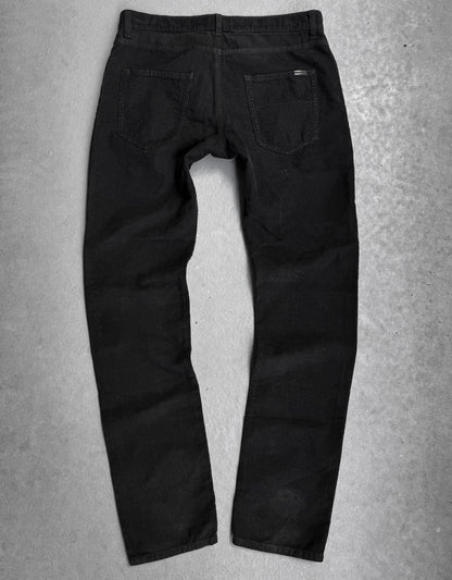 Saint Laurent Paris SS22 Black Corduroy “D18” Slim Bootcut Pants