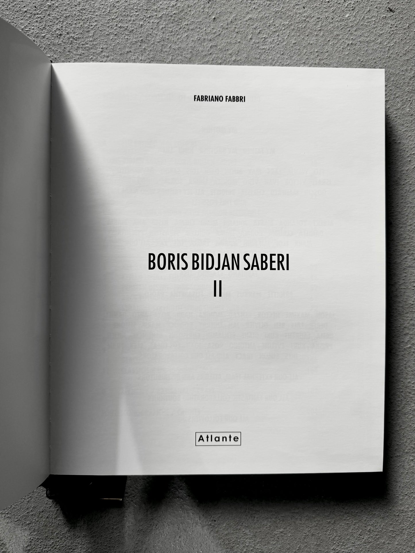 Boris Bidjan Saberi II by Fabriano Fabbri Hardcover Book (2013)