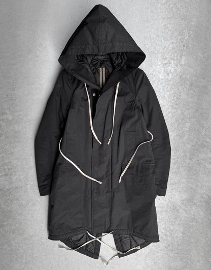 Rick Owens DRKSHDW AW19 “LARRY” Padded Drawstring Fishtail Parkas