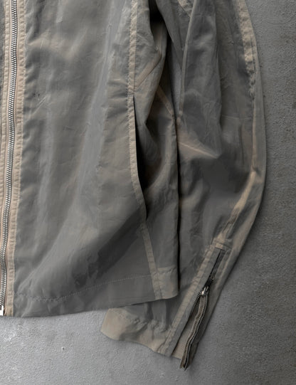 Rick Owens SS13 "ISLAND" PEARL Mollino Poly Zip-Up Jacket detail | DRIEW GARMENTS