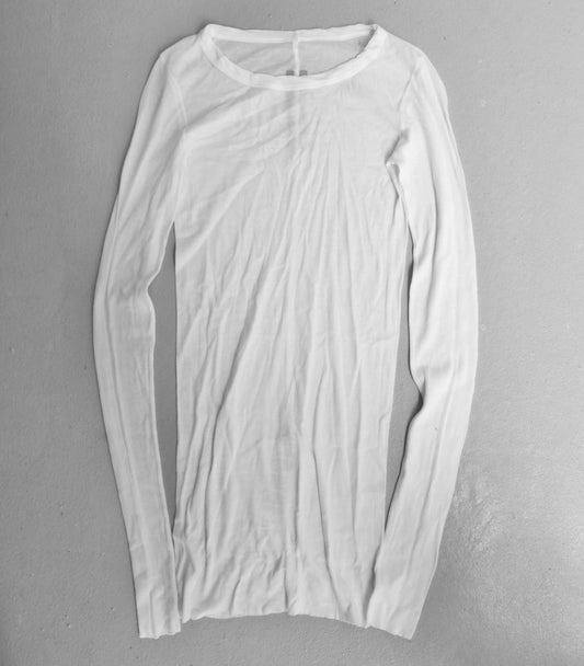 Rick Owens AW21 “GETHSEMANE” White Silk Long-sleeves