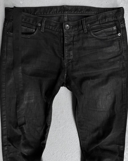 Rick Owens DRKSHDW AW11 “LIMO” Black Light-waxed ‘Detroit Cut’ Skinny Denim