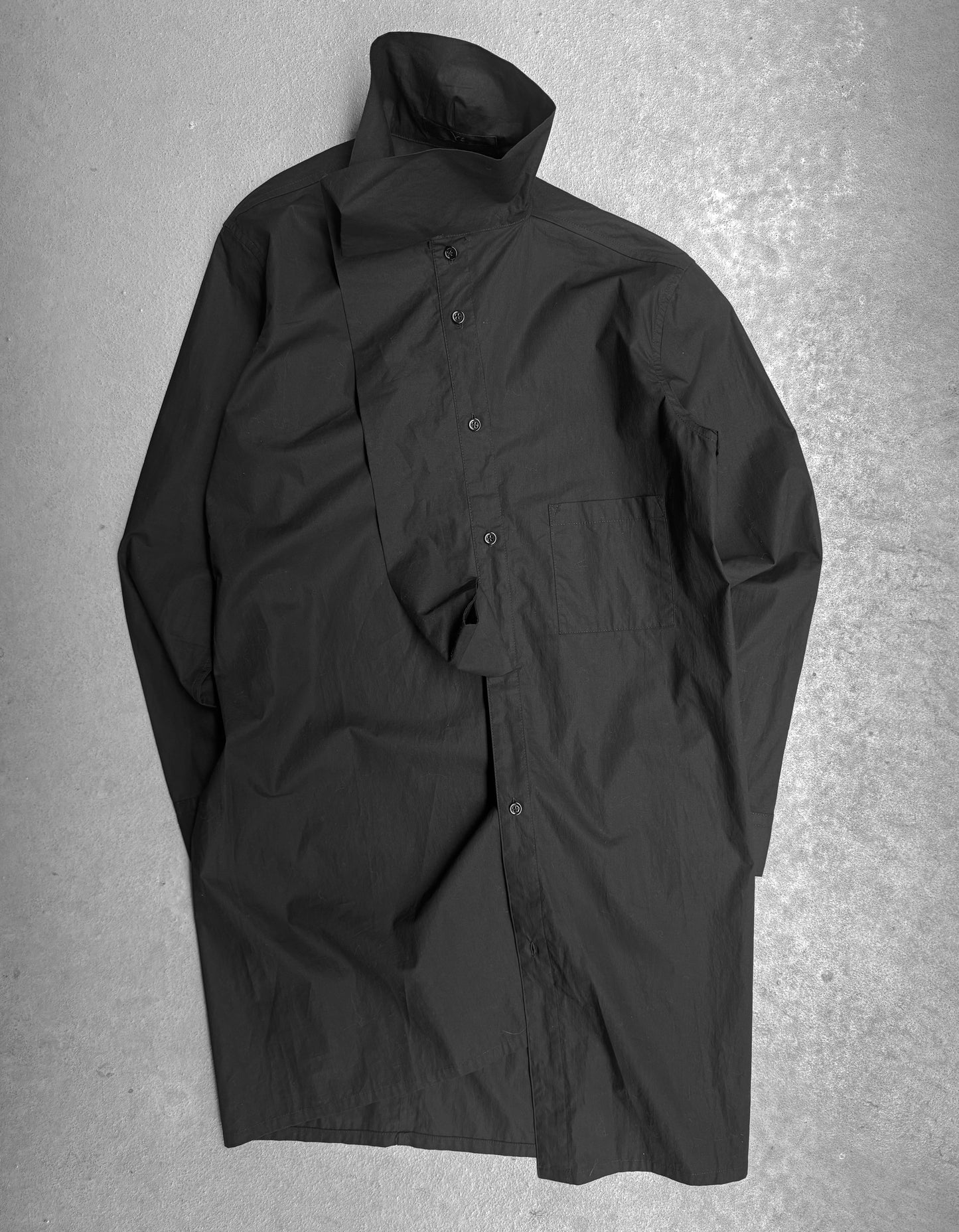 Y's by Yohji Yamamoto SS15 Twisted High Neck Collar Shirt