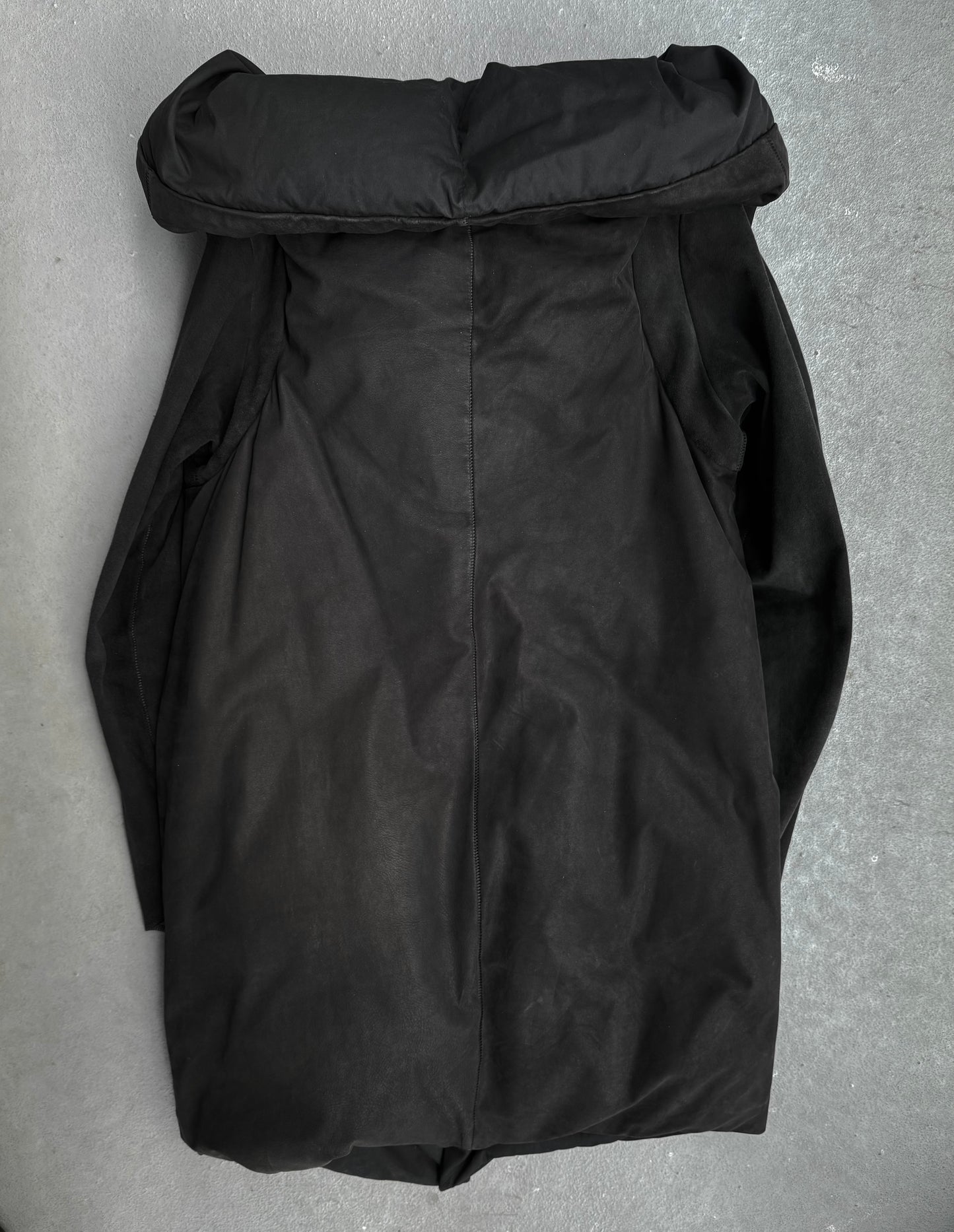 Isaac Sellam: "Experience" Overlock Calfskin Puffer Down Jacket