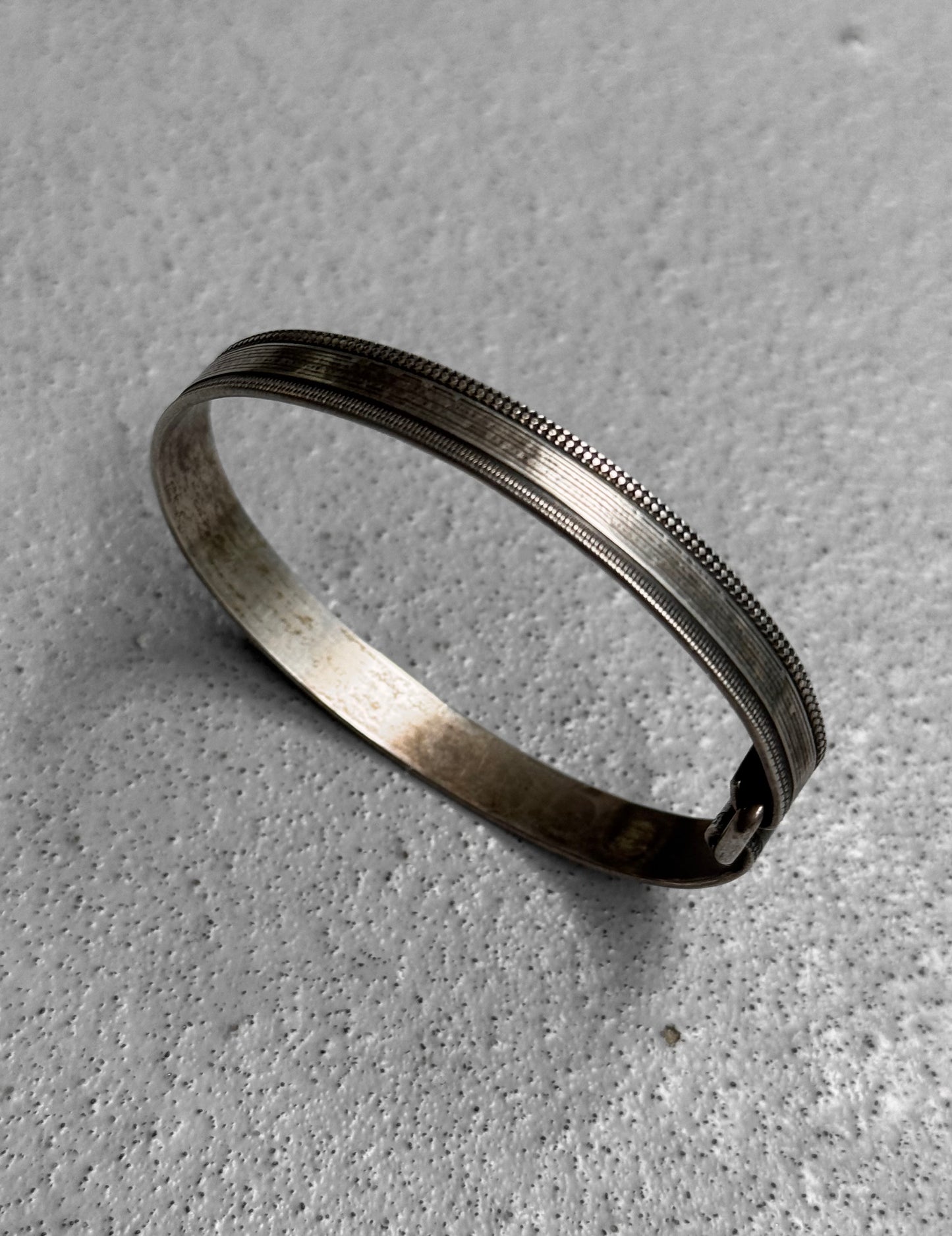 WERKSTATT:MÜNCHEN Stamped Band Silver Bracelet