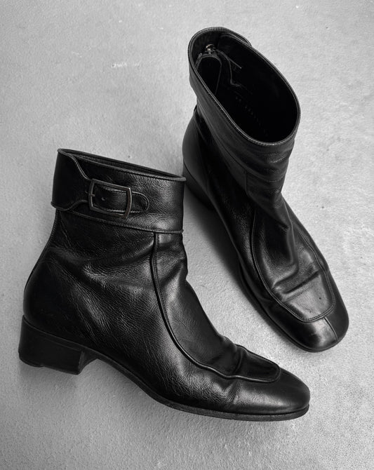 Saint Laurent Paris SS19 Age Leather ‘Miles 30’ Buckle Boots
