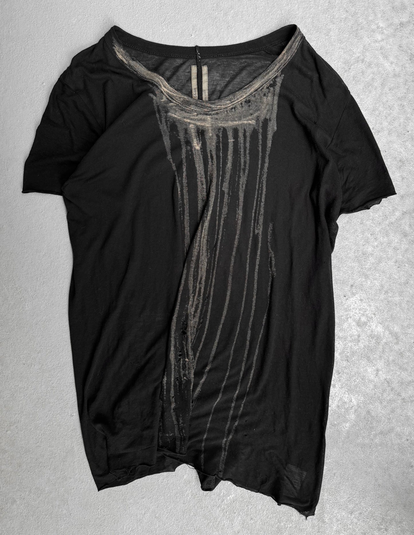 Rick Owens SS07 “DRAKE” Vomit Bleached Sheer T-shirt