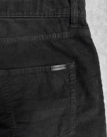 Saint Laurent Paris SS22 Black Corduroy “D18” Slim Bootcut Pants