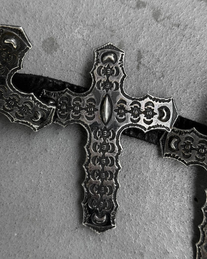 L.G.B. Early 00s Cross Relic Bison Leather Belt