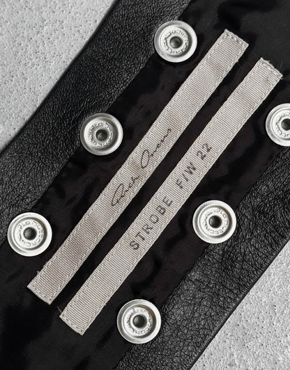 Rick Owens AW22 “STROBE” Calfskin Leather Snap Buttons Choker/Bracelet