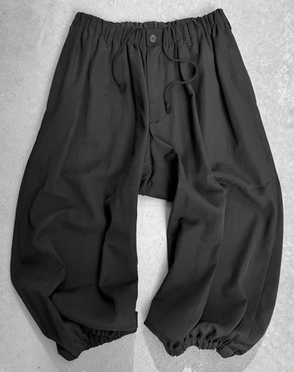 Yohji Yamamoto POUR HOMME SS20 Pleated Drop-crotch Balloon Crop Pants