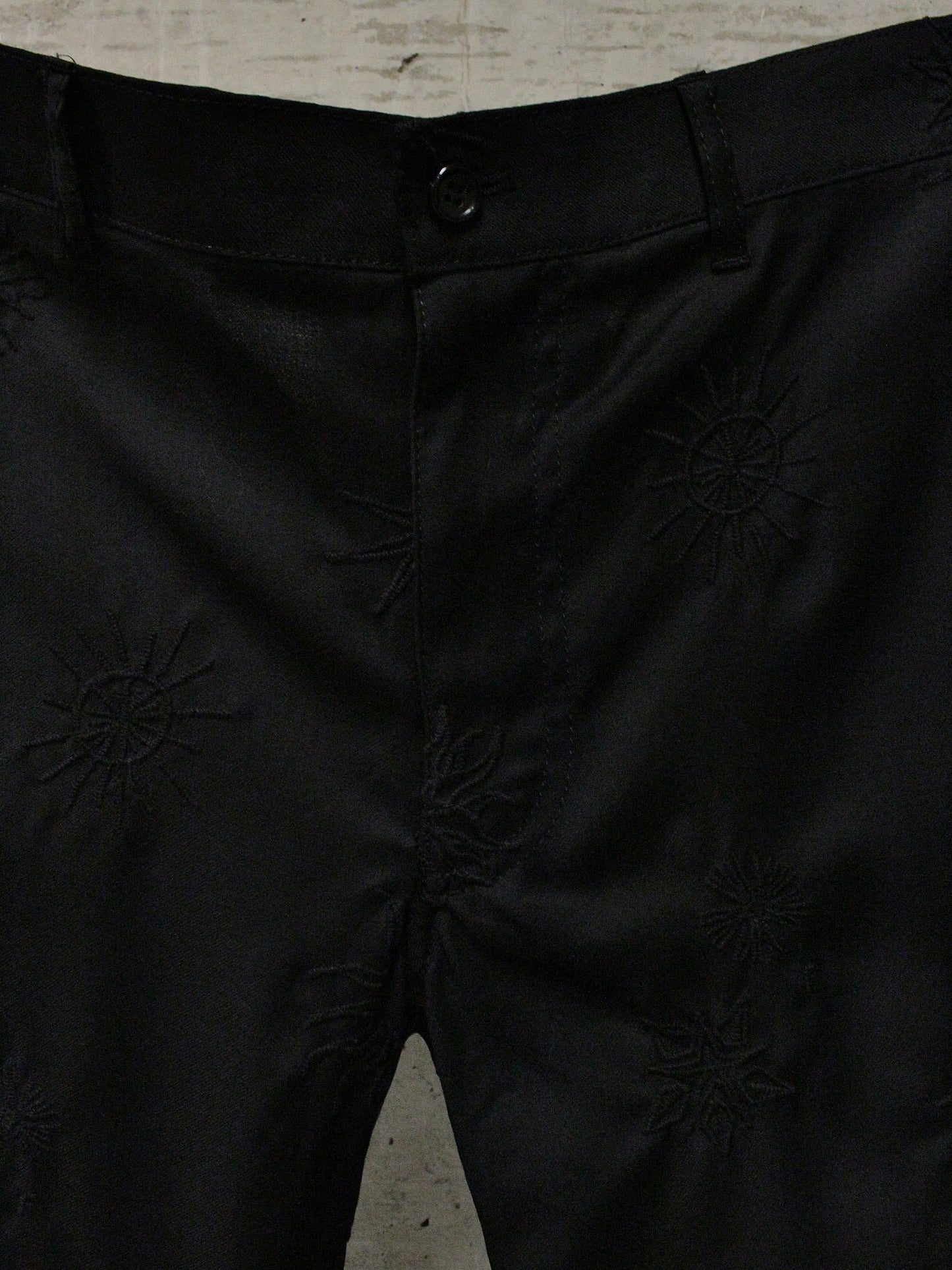BLACK COMME des GARÇONS SS24 Black Sun Embroidered Wool Pants