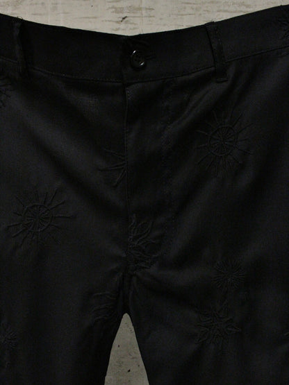 BLACK COMME des GARÇONS SS24 Black Sun Embroidered Wool Pants