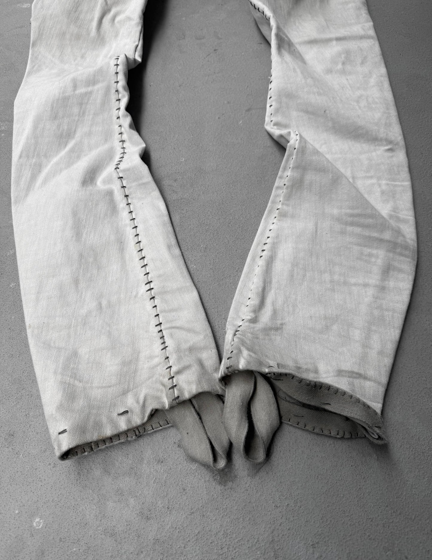 Boris Bidjan Saberi AW21 ‘P13-HS-TF’ Faded Light Grey Resin-Dyed Hand Stitch Denim