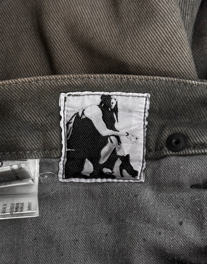 Rick Owens DRKSHDW SS13 “ISLAND” DRK DUST Moleskin ‘Torrence Cropped’ Denim