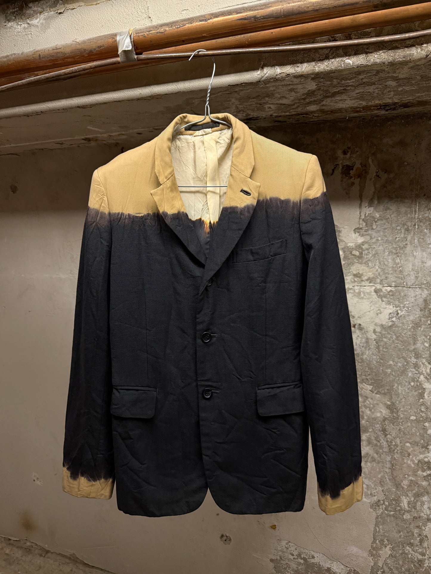 COMME des GARÇONS HOMME PLUS EVERGREEN AW08 Two Toned Bleached Wool Blazer