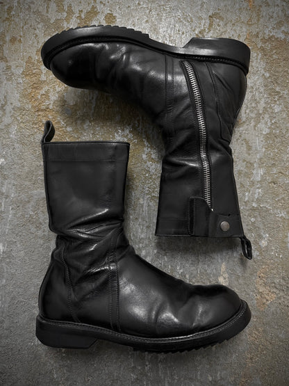Rick Owens SS17 “WALRUS” Goodyear Flex Army Creeper Cow Leather Combat Boots | Archive Fashion Toronto