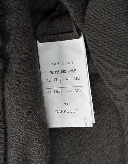 Rick Owens SS15 “FAUN” Dark Dust Cashmere Zip-up Hoodie