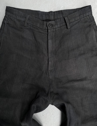 Zam Barrett Striped Heavy Linen Wide-Leg Pants