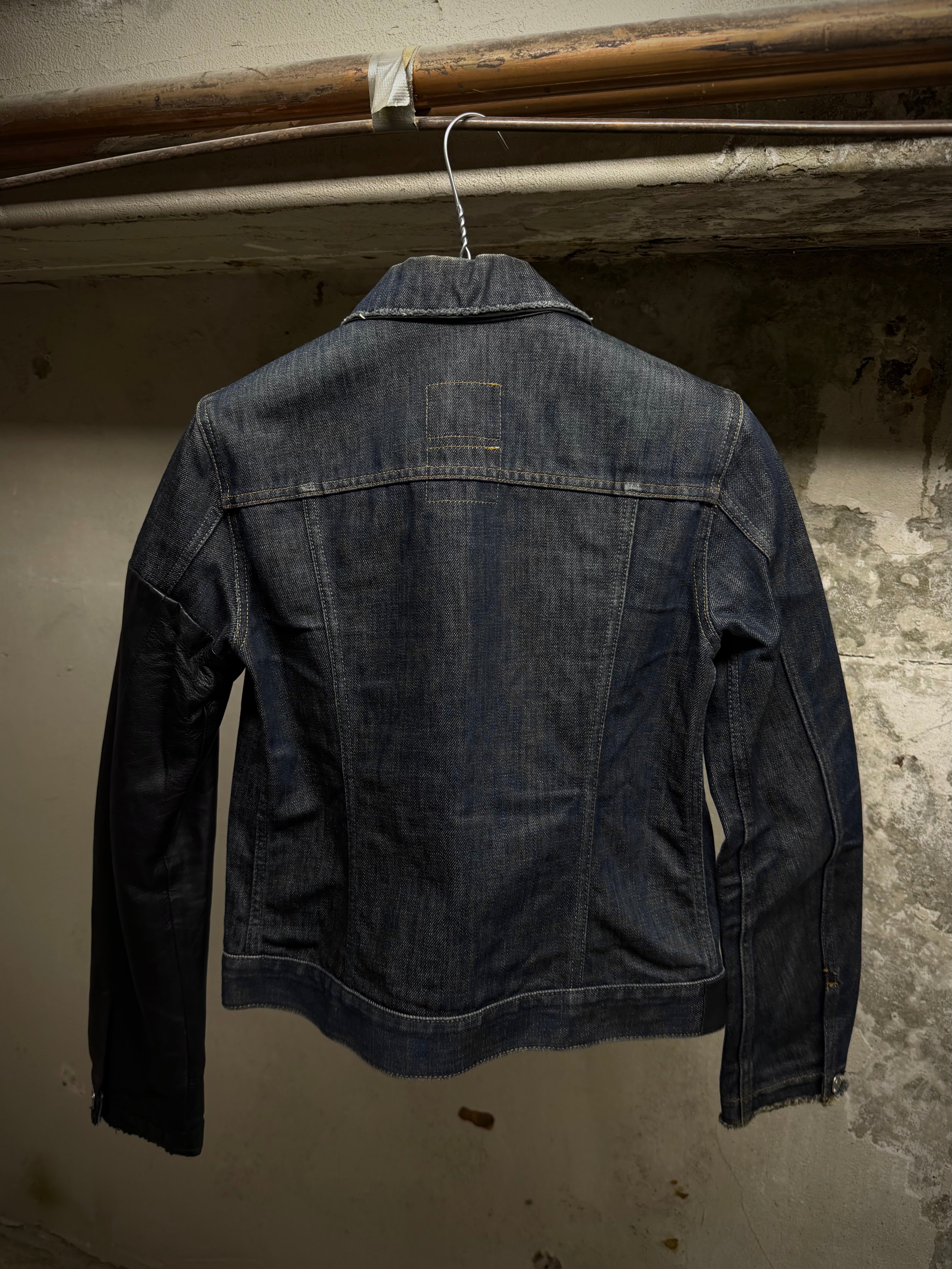 Helmut Lang SS03 Leather Sleeve Denim Jacket | Archive – DRIEW