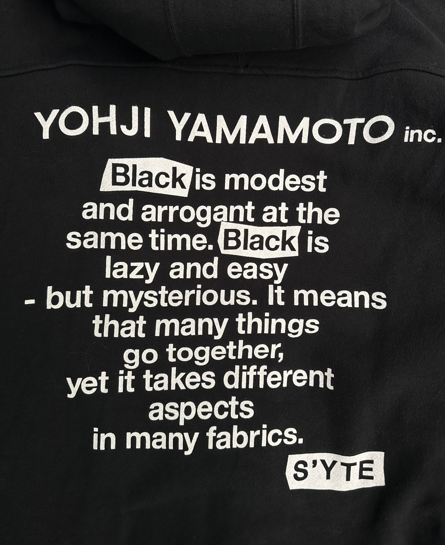 S’YTE by Yohji Yamamoto “BLACK Crow” Graphic Zip-up Hoodie