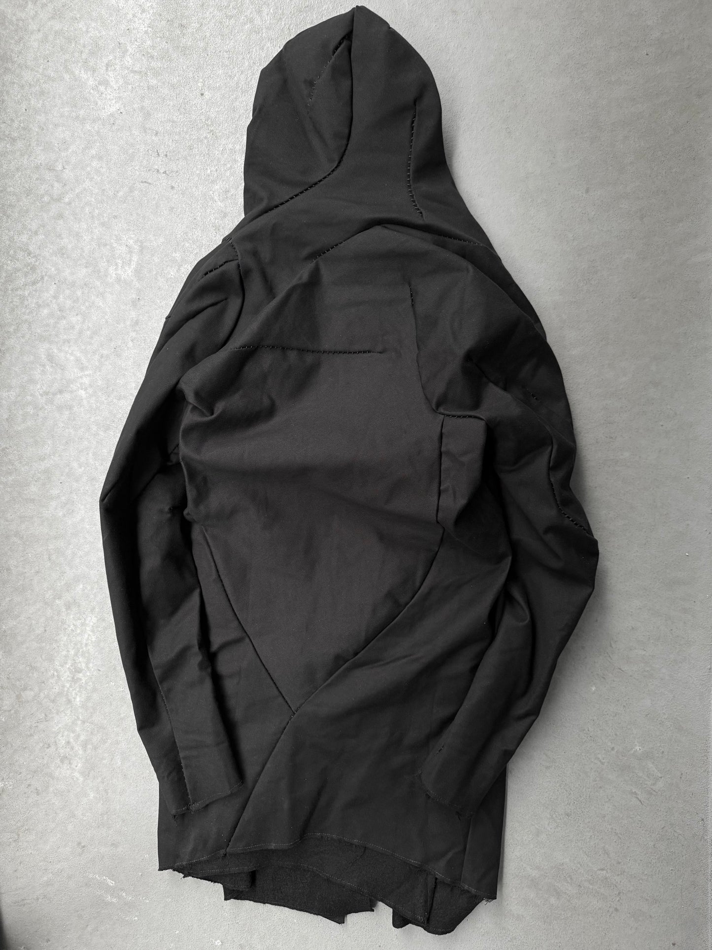 LEON EMANUEL BLANCK Distortion Curved Overlock Wool Lined Hooded Coat