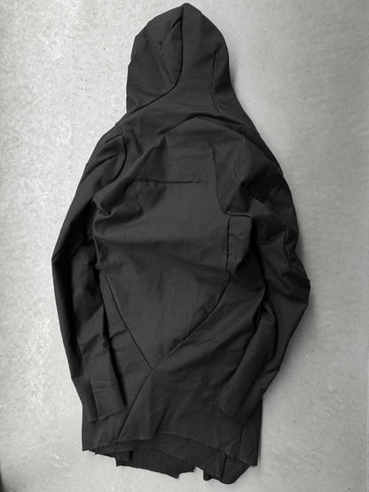 LEON EMANUEL BLANCK Distortion Curved Overlock Wool Lined Hooded Coat