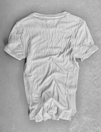 KRISVANASSCHE Early 00s White Distressed Double Layer T-Shirt
