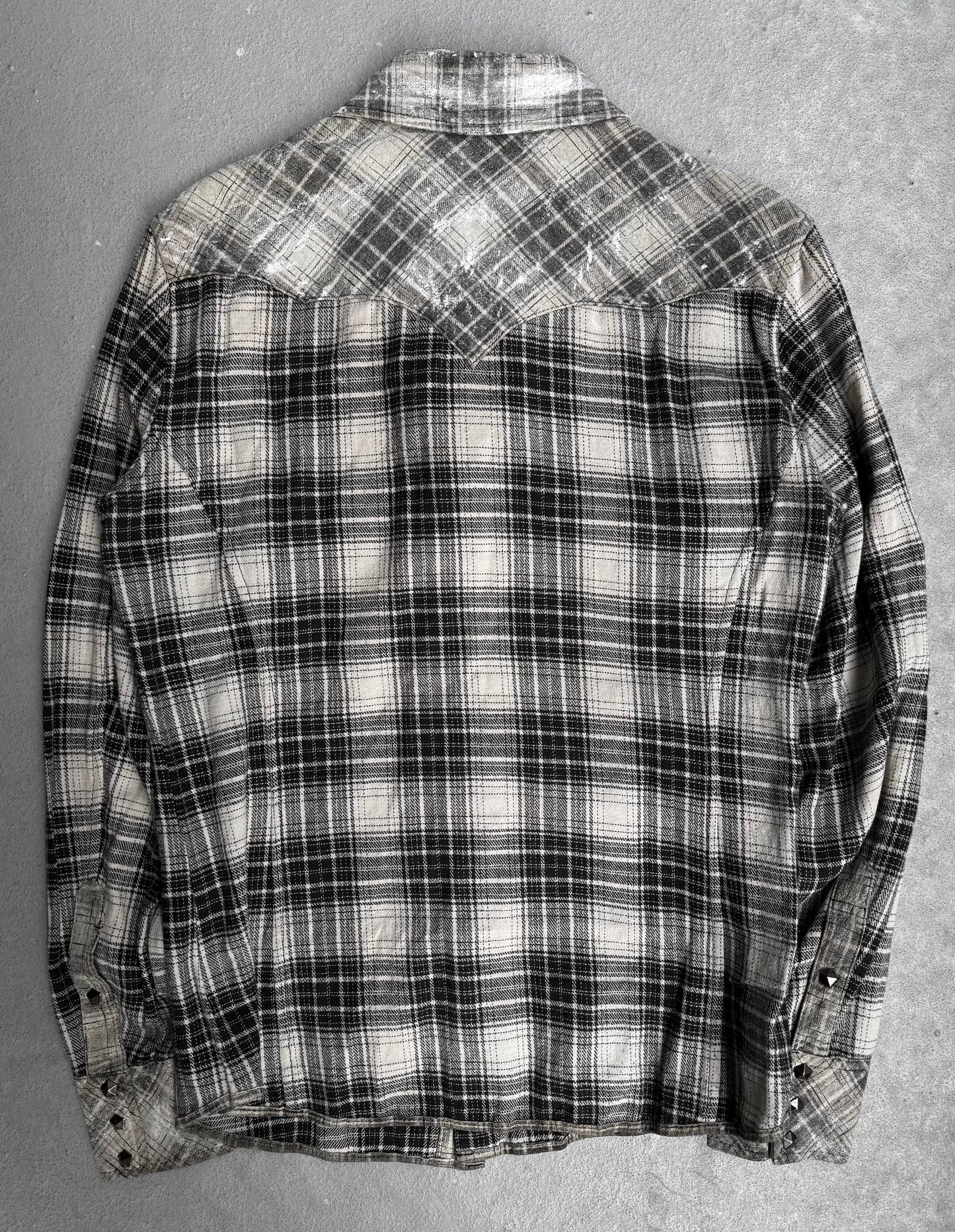 Isamu Katayama “BACKLASH” SS15 Pig Leather Trim Studded Western Shirt