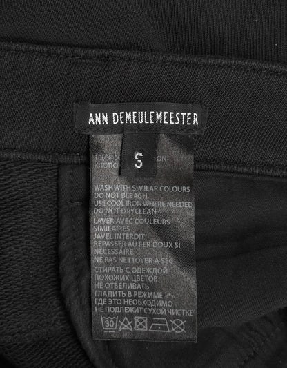 Ann Demeulemeester AW19 Black Cotton Terry Biker Pants