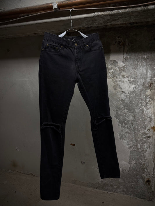 Saint Laurent Paris SS15 'D02' Distressed Knee Skinny Denim