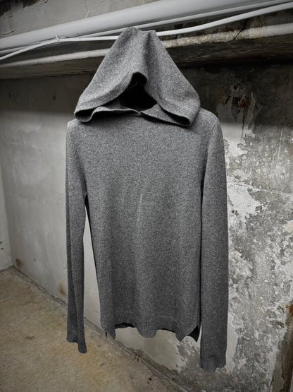 Rick Owens AW20 "PERFORMA" GREY Hooded Cashmere Knit Sweater | Archive Fashion Toronto