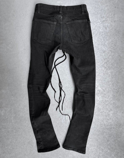 IfSixWasNine Early 00s ‘NO. SERA/ LU/ SBCM’ Pinstripes Lace-up Skinny Denim