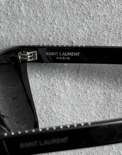 Saint Laurent Paris AW19 Studded ‘SL1’ Ace Square Frame Sunglasses