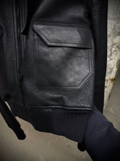 Rick Owens AW16 "MASTODON" Glitter Trench Cropped Ram Leather Jacket detail | DRIEW GARMENTS