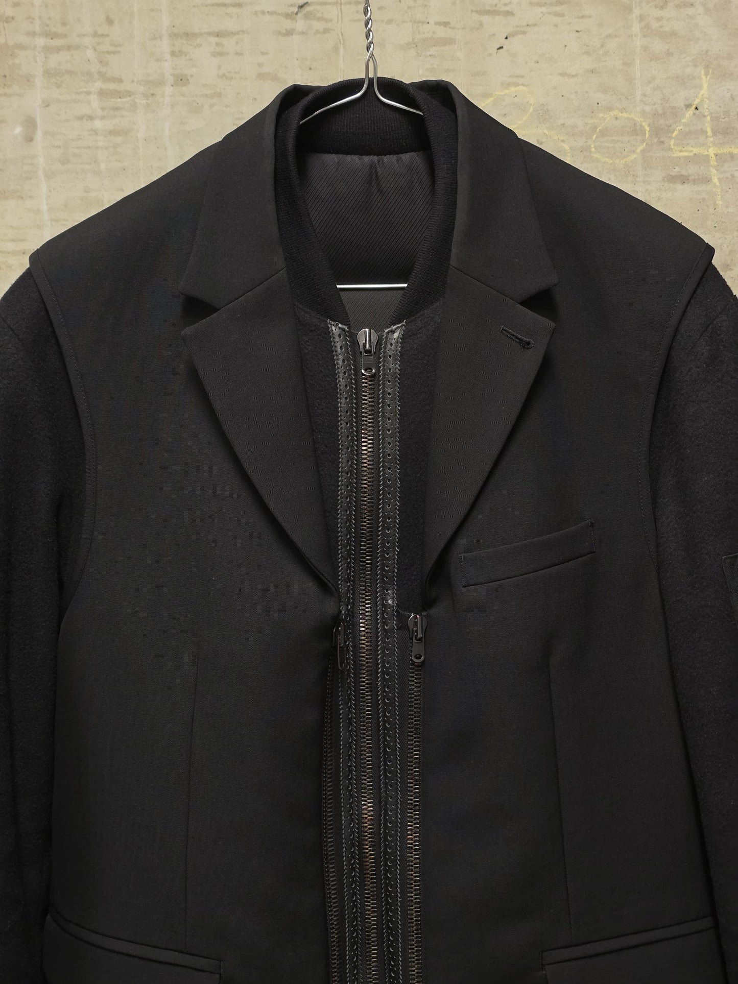 Number (N)ine Wool AW06 "NOIR" Four Leaf Clover Patch Double Layered Bomber Blazer