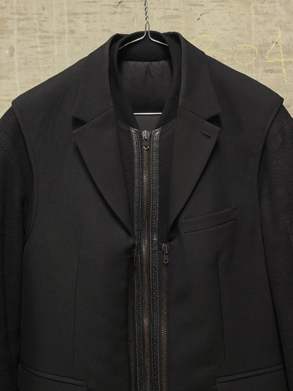 Number (N)ine Wool AW06 "NOIR" Four Leaf Clover Patch Double Layered Bomber Blazer