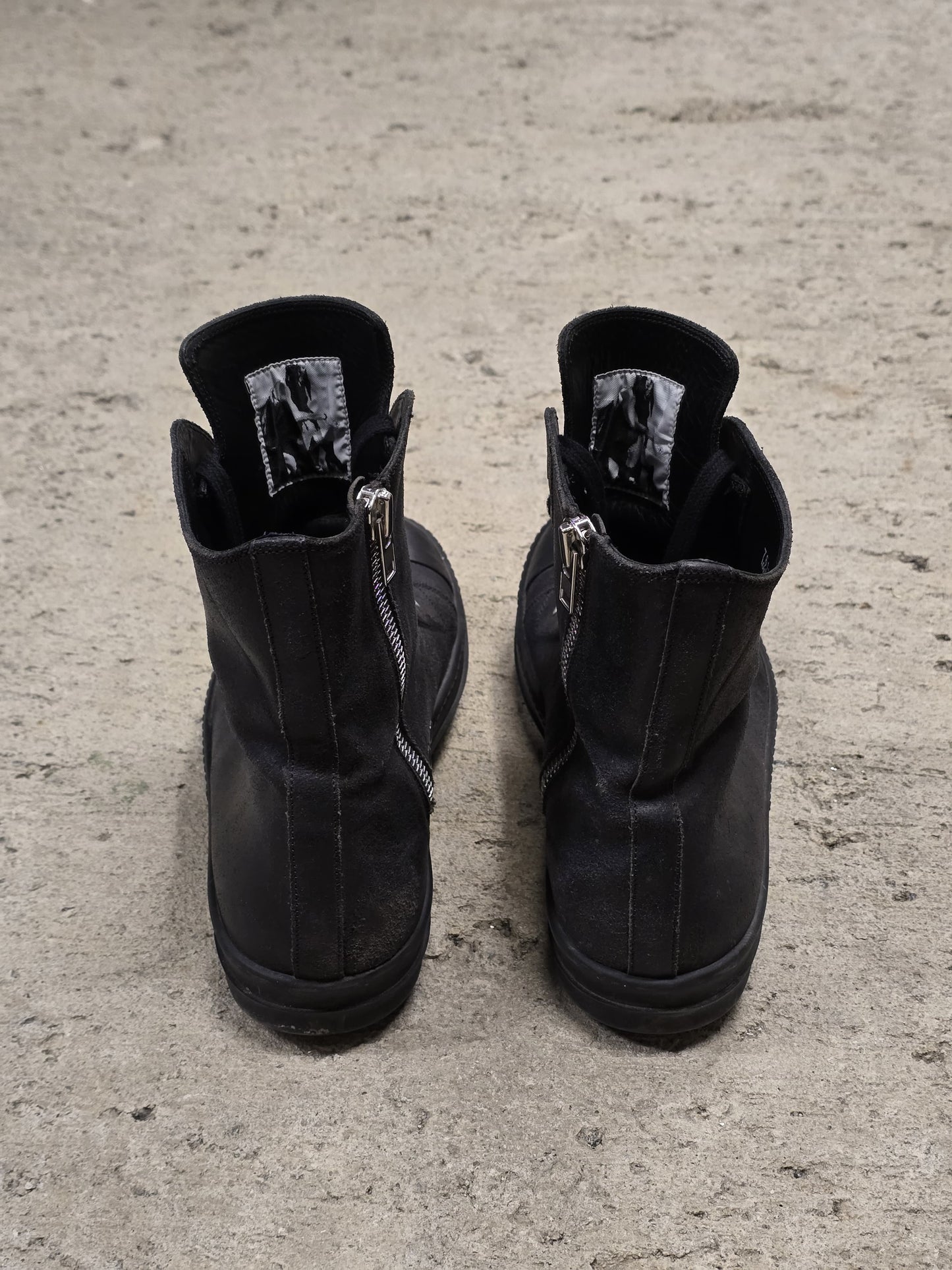 Rick Owens AW12 “MOUNTAIN” Reverse Cow Leather High Top Ramones Sneakers