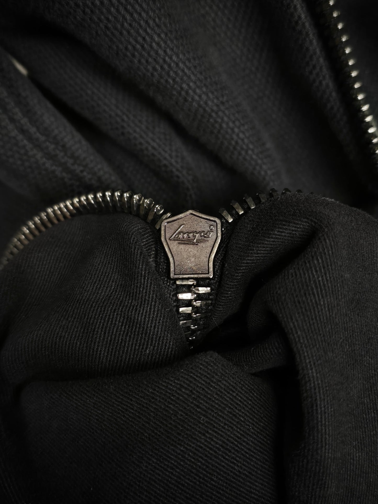 DAMIR DOMA SILENT by DAMIR DOMA 2010s Washed Black Cotton Canvas Zipper X-Back Pack detail | DRIEW GARMENTS