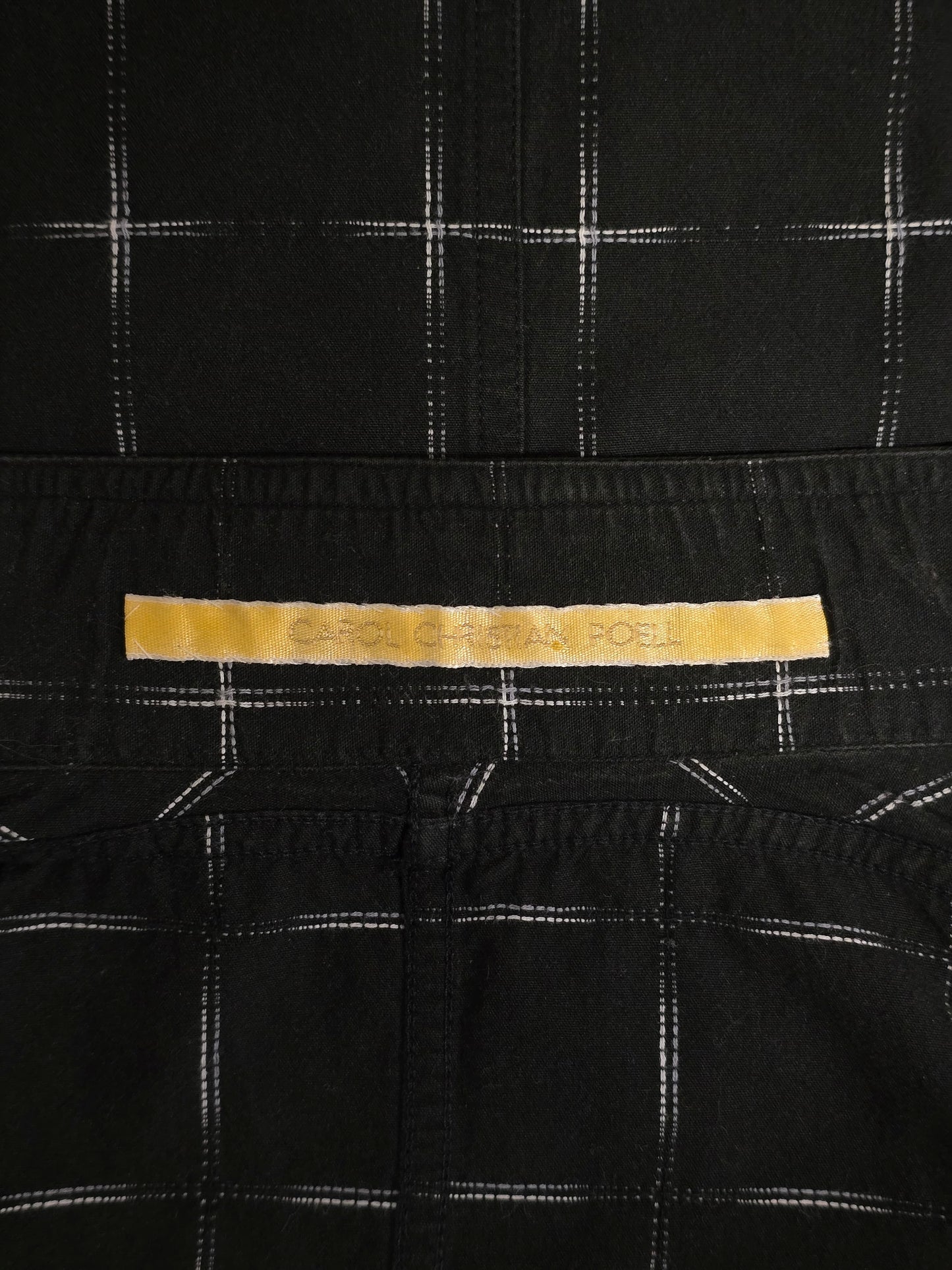 Carol Christian Poell 00s Threaded Check Pattern Black Short Sleeve Button-Up Shirt